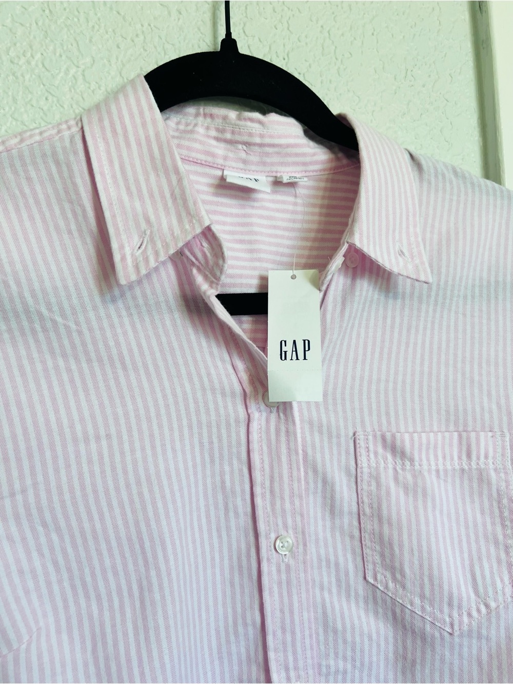 GAP Boyfriend Fitted Pink Stripes Button Down Shirt NWT - Picture 5 of 9